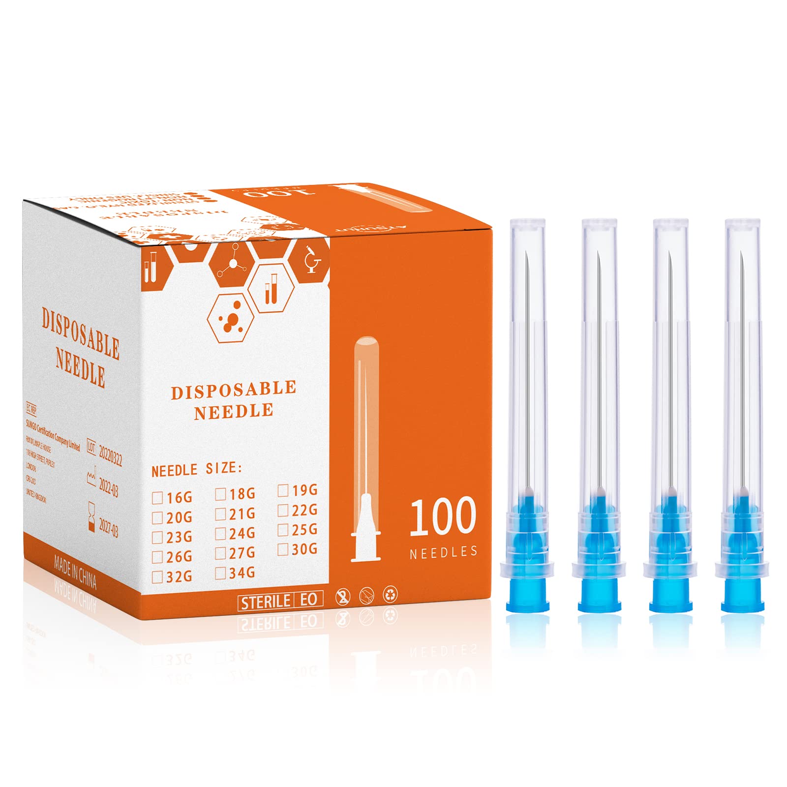 25Ga 1inch/25mm Disposable sterile Needles,Pack of 100 — Amazon image 8