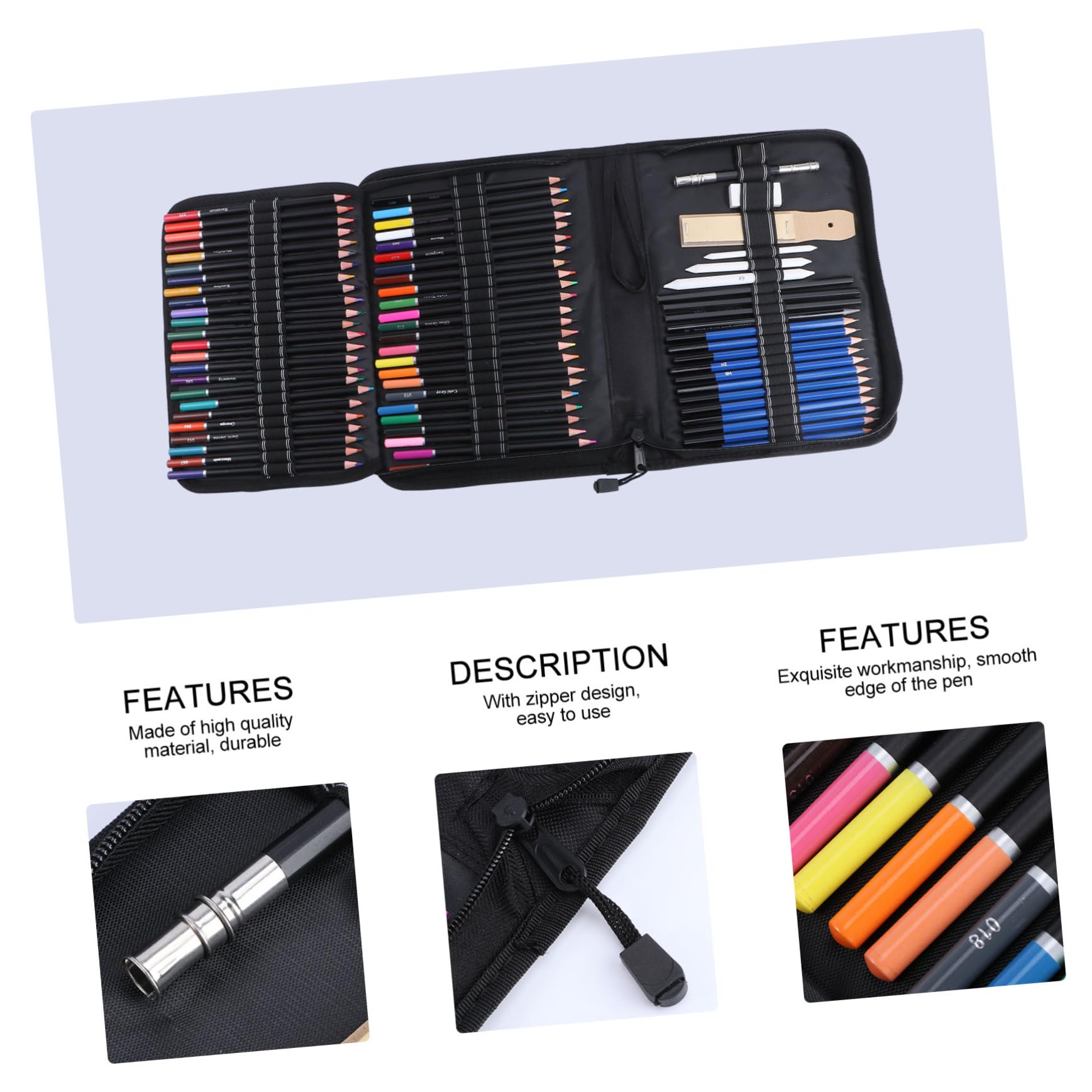 MAGICLULU Juego de 95 Lápices de Colores Bolsa de Lona, Sacapuntas, Extensor para Dibujar y Pintar, para Escuela y Galería