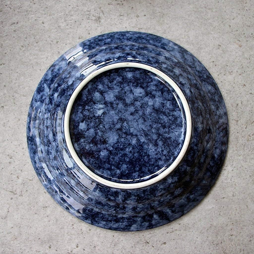 ZT-TTHG スープ皿、日本セラミックブルー手描きチェリーディープディッシュ家庭直径7.8インチのラーメンスープボウル