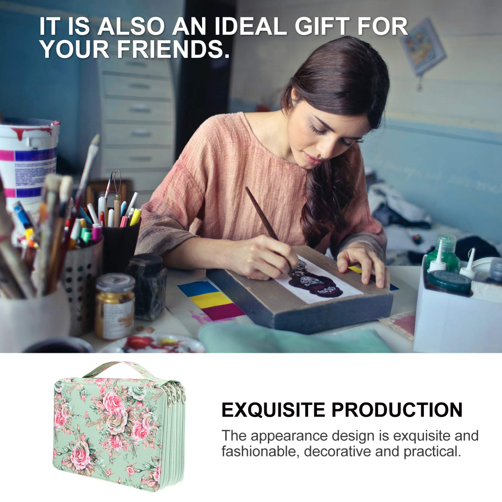 STOBAZA Trousse à Crayons pour Dessin Étui De Rangement pour Fournitures Scolaires Pochette à Stylos Pratique