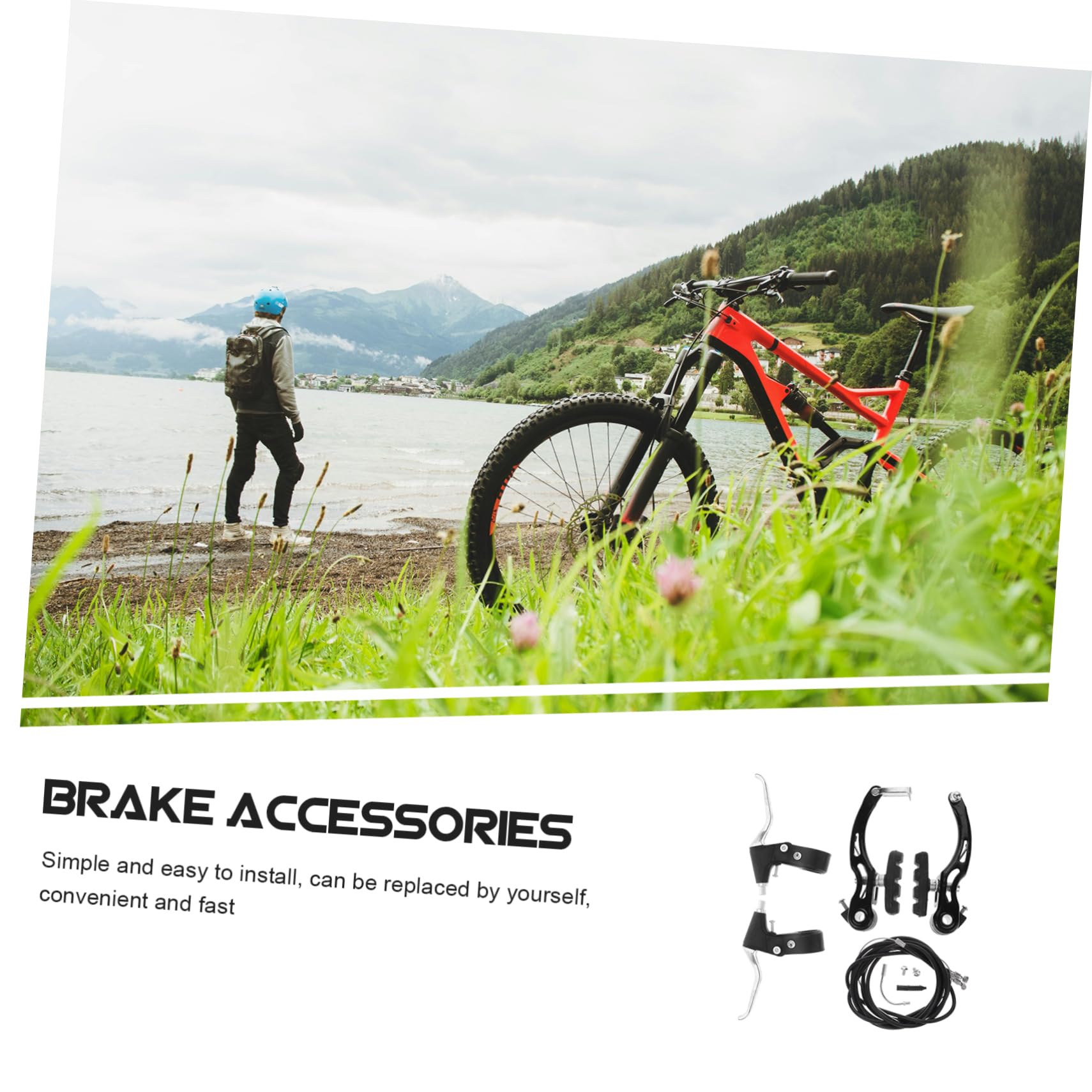 Abaodam Kit De Frenos para Bicicletas Manija De Freno Delantero y Trasero Tipo Fideo para Bicicletas De Montaña para y Terrenos Irregulares