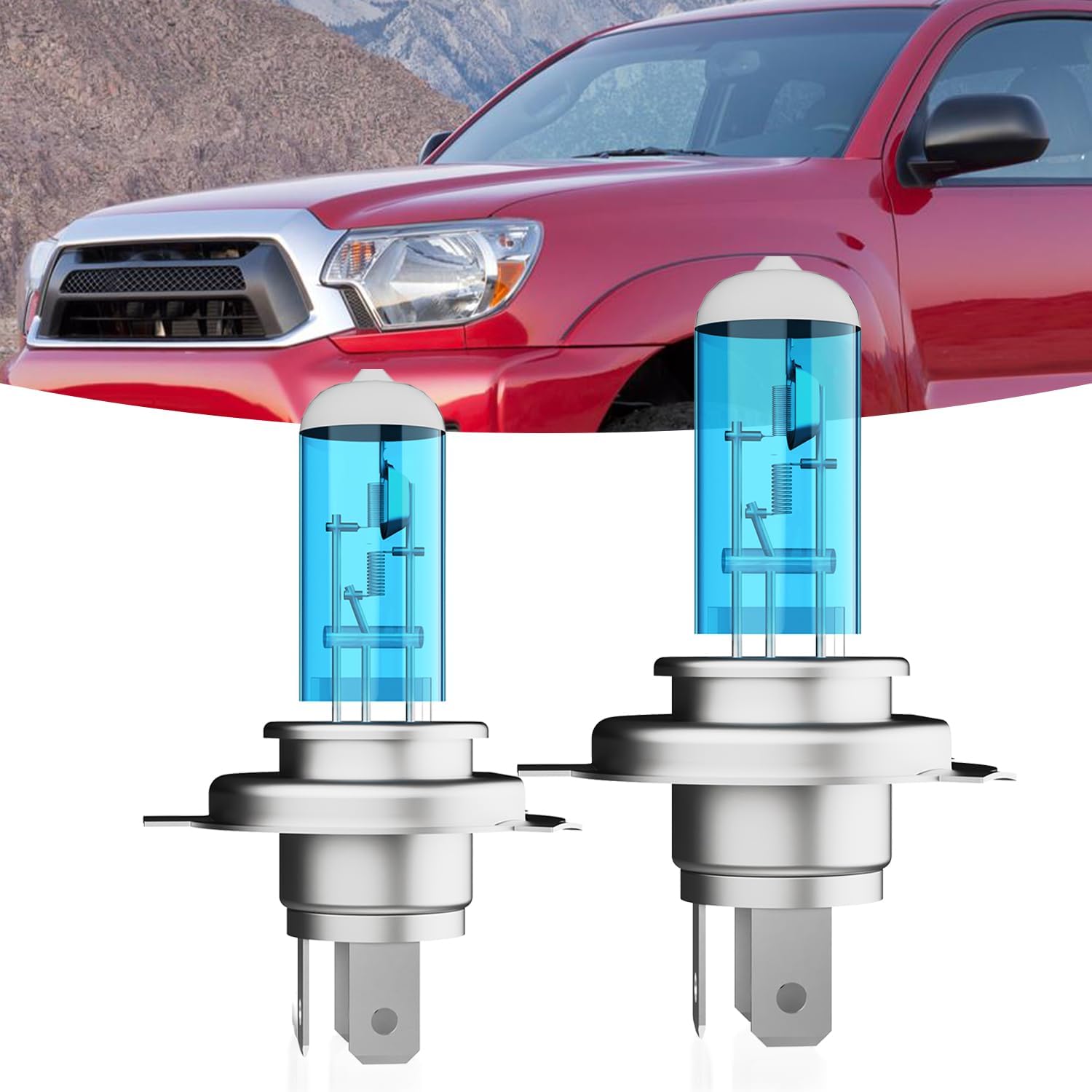 Headlights Fit For Toyota Tacoma 1998-2015 Halogen Headlight Bulbs,9003/H4/HB2 High/Low Beams Bright Light Combo Kit,Plug & Play,pack of 2 (Toyota Tacoma 1998-2015)