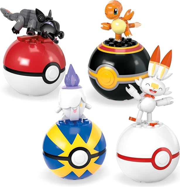 Foto 3 de 6 de Mega Pokémon Equipo de Entrenador de Fuego Pack 4 Pokeballs con Salandit, Scorbunny, Charmander & Litwick