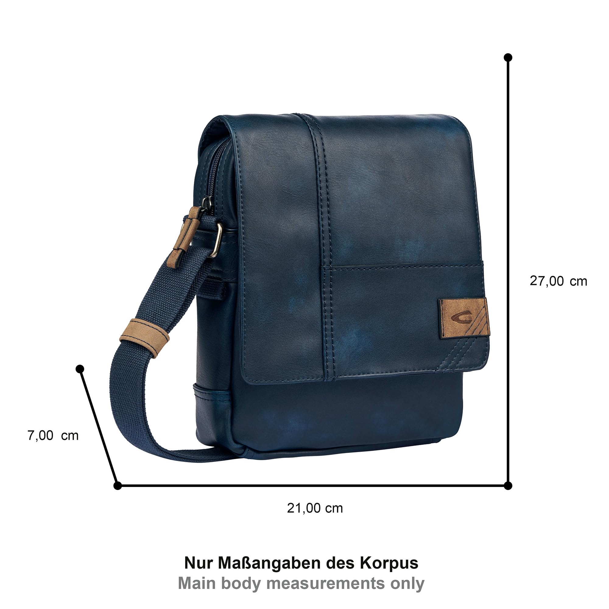 camel active Laos Herren Überschlagtasche Umhängetasche Klein Blau