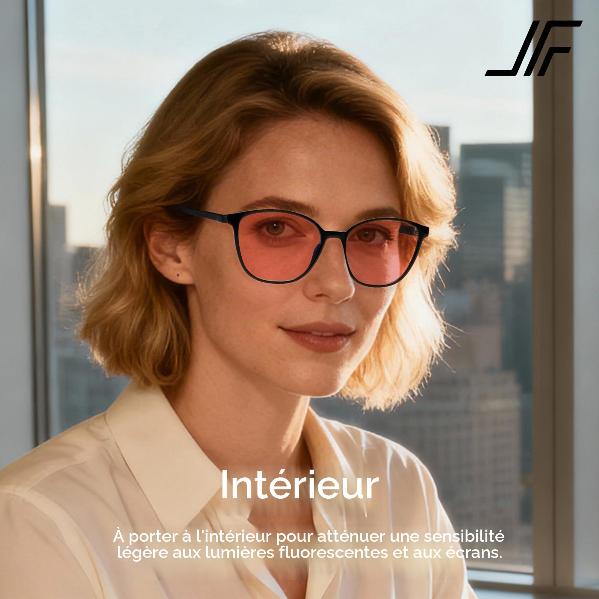 Lunettes Anti Lumière Bleue pour Femmes, Monture TR90, Lunettes de Gaming Anti-Fatigue Oculaire & Anti-Reflets UV RF6208