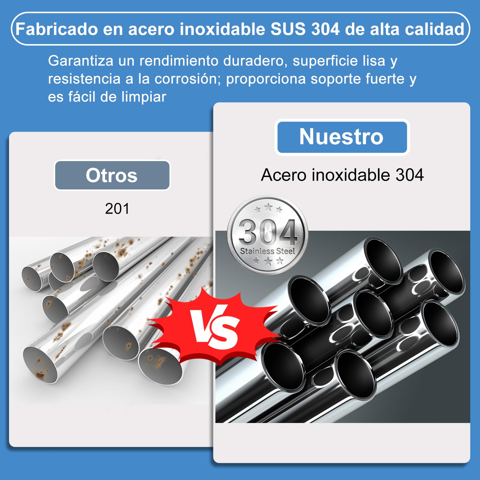 YF Barra de Agarre para Baño, Asidero de Seguridad Antideslizante de Acero Inoxidable, 80 cm Agarradera Resistente para Ducha, Bañera, Inodoro, Cocina y Escaleras, Uso Interior y Exterior