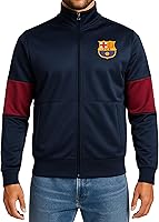 Vista 10 de Icon Sports Chaqueta deportiva de fútbol con licencia oficial del FC Barcelona, unisex para adultos