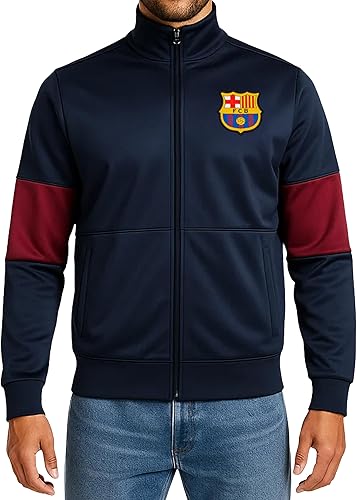 Miniatura 10 de Icon Sports Chaqueta deportiva de fútbol con licencia oficial del FC Barcelona, unisex para adultos