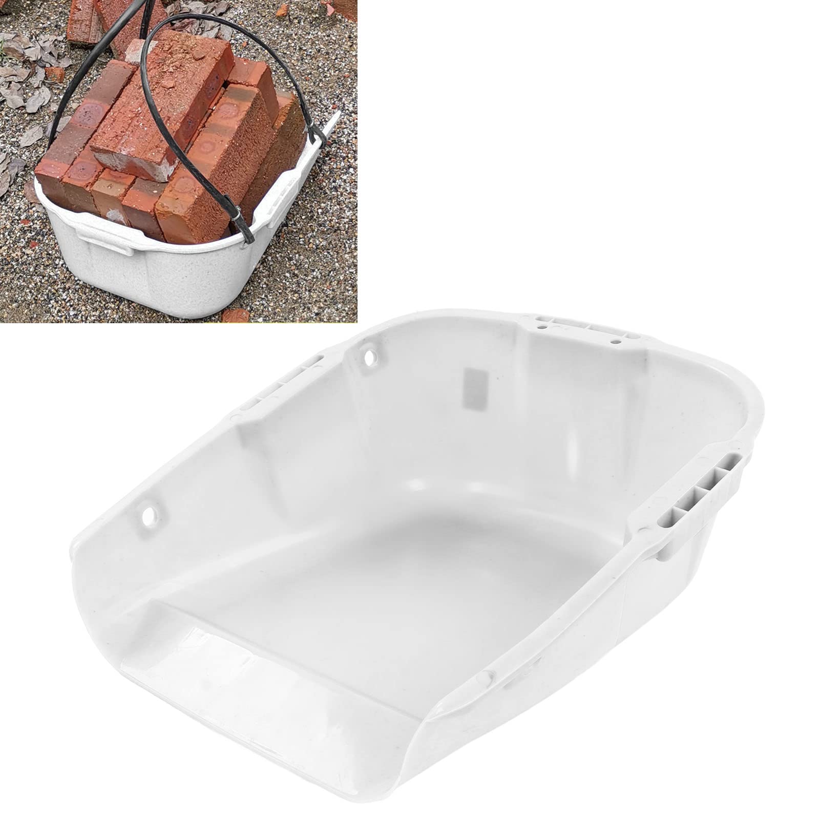 High Performance Plastic Dustpan with Large Capacity and Double Handle, Wear-resistant Dustpan for Drying Grains (White)
