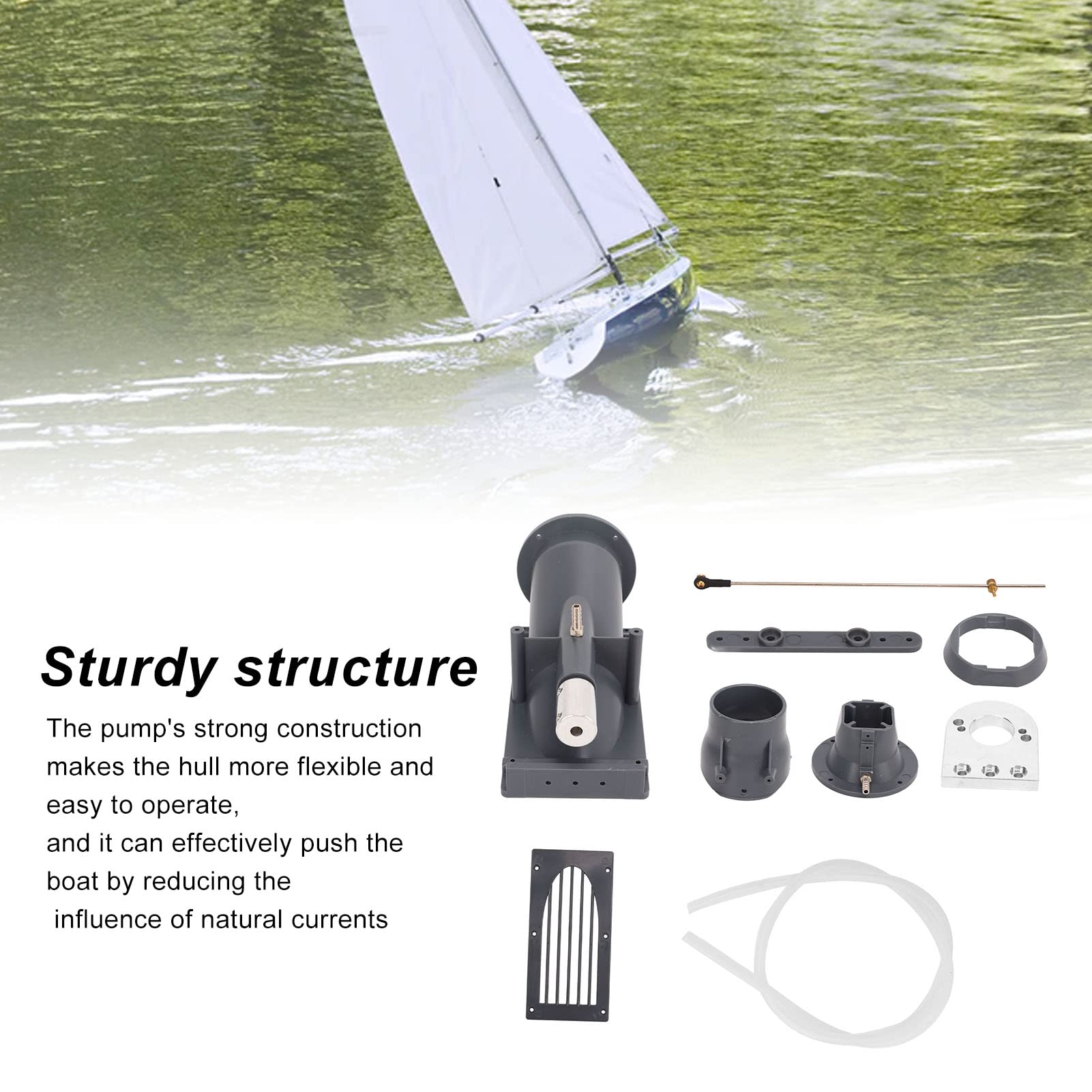Naroote Remote Control Boat Thruster, 40mm Kaliber, for Boat Models (Grey)