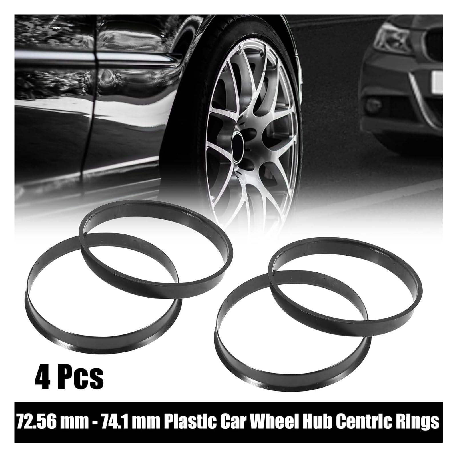 Pierścienie centrujące piasty samochodowe, plastikowe pierścienie centrujące piasty samochodowe, dystans środkowy otworu koła 64,1 mm do 66,6 mm 65,1 mm do 72,56 mm 72,56 mm do 74,1 mm(108 78.1mm)