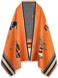 EXTREE Scarfs for Women Pashmina Silky Shawl Wrap for Evening Dressing Blanket Open Front Poncho Cape