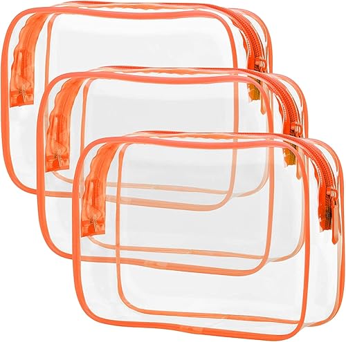 Miniatura 2 de PACKISM Bolsa de aseo transparente, paquete de 3 bolsas de aseo aprobadas por la TSA, bolsa de cosméticos de maquillaje de viaje para mujeres y