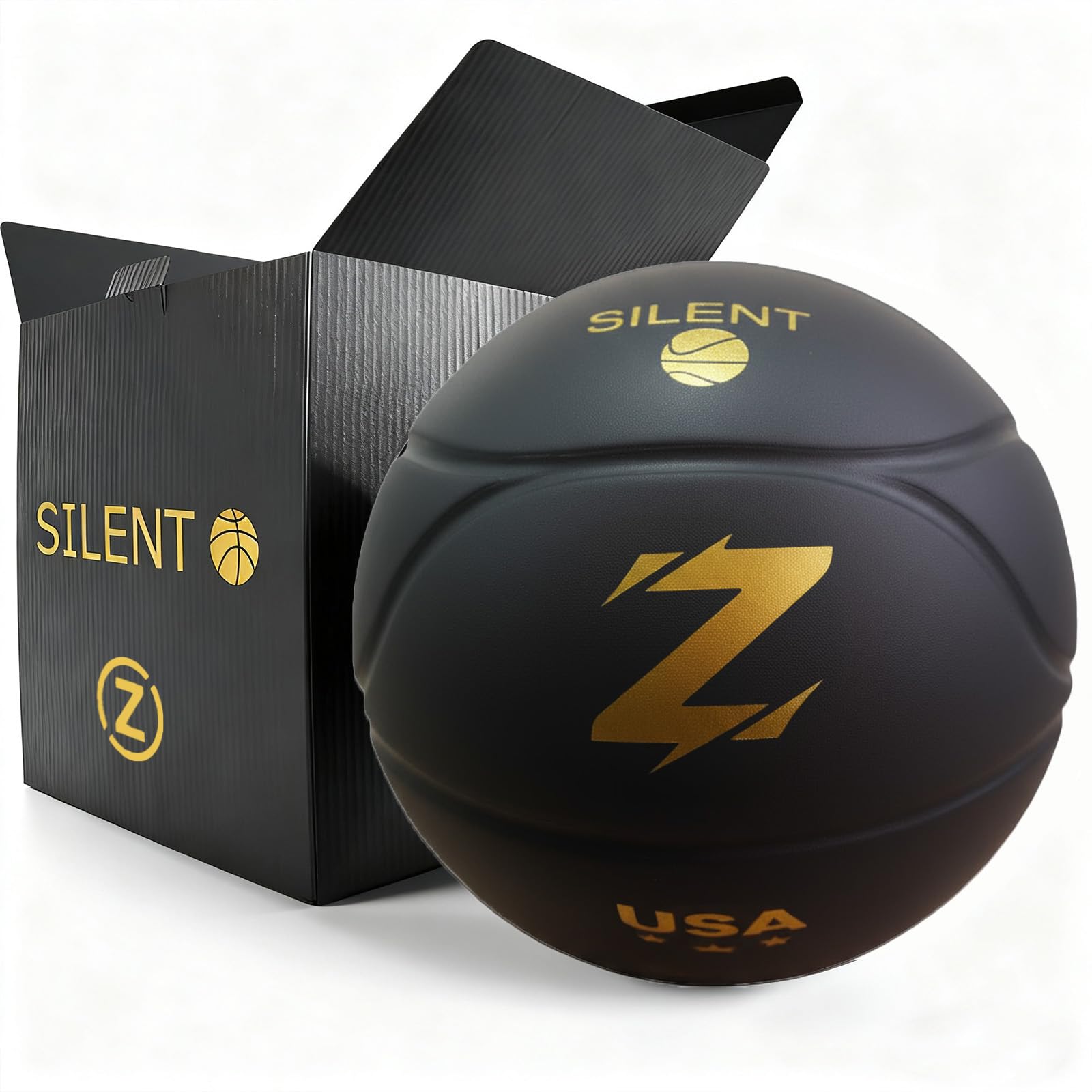ZXFUTURE Official Size 7 Silent Basketball for Indoor Play - Quiet Dribbling, Child Safe with Real Feel, Ships Uncompressed for Perfect Shape, Ages 3+