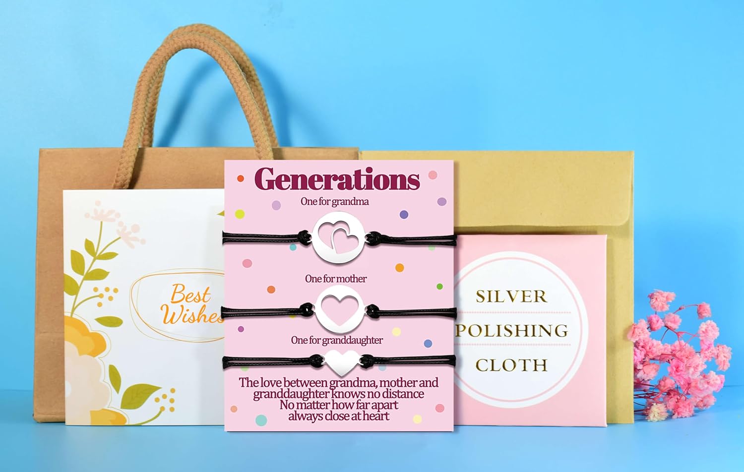 Great Grandma Mom Granddaughter Bracelets Gifts Mother Daughter Grandmother Bracelets Set for 3 4 Generations Matching Bracelet Nana Mothers Day Gifts Women Jewelry Birthday Gift 3 4 5 6 Pcs - Image 2