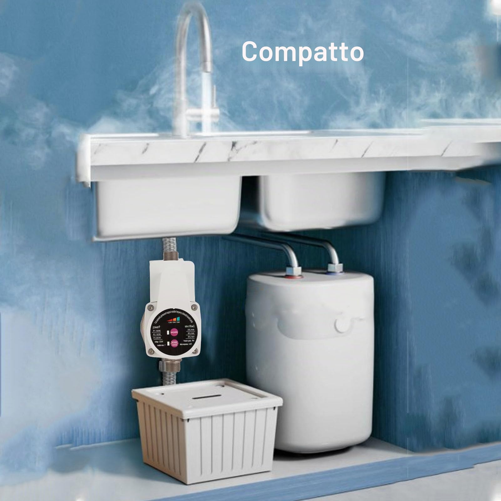 Ejoyous Aumentare la Pressione Dell'acqua Pompa, Pompa per Aumentare la Pressione per la Dell'acqua Booster di Automatica 100W 150W 200W con (Spina europea)