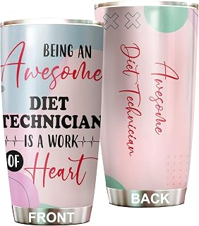 Awesome Diet Technician Tumbler Stainless Steel 20oz, Funny Diet Technician Gifts Bulk For Birthday Christmas, Diet Technician Gifts For Men Women Office Coworker Driking Coffee Cup Humor