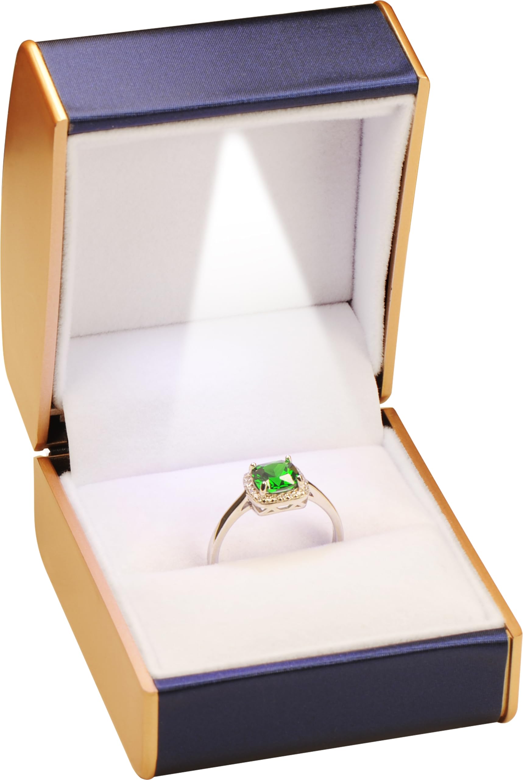 Focket Boîte à Bague Lumineuse LED En Velours Avec Lumière Pour Demande