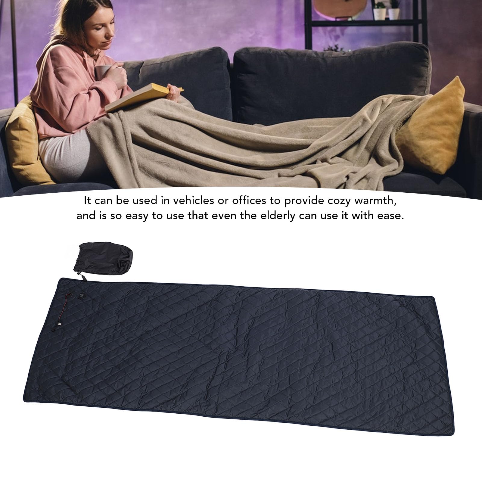 Aramox Coperta Riscaldante Coperta Riscaldata In Fibra Di Poliestere 5V Riscaldata Elettrica USB Morbida Portatile A Riscaldamento Rapido Per Sala Studio Ufficio Domestico E Utenti Anziani (Tipo 1)