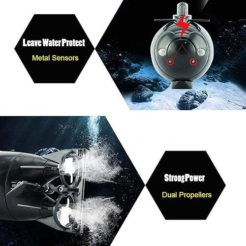 Miniatura 2 de GoolRC Mini submarino RC para niños, 2.4G 6CH Control remoto barco submarino, modelo electrónico de juguete de agua para piscinas, bañeras, parques