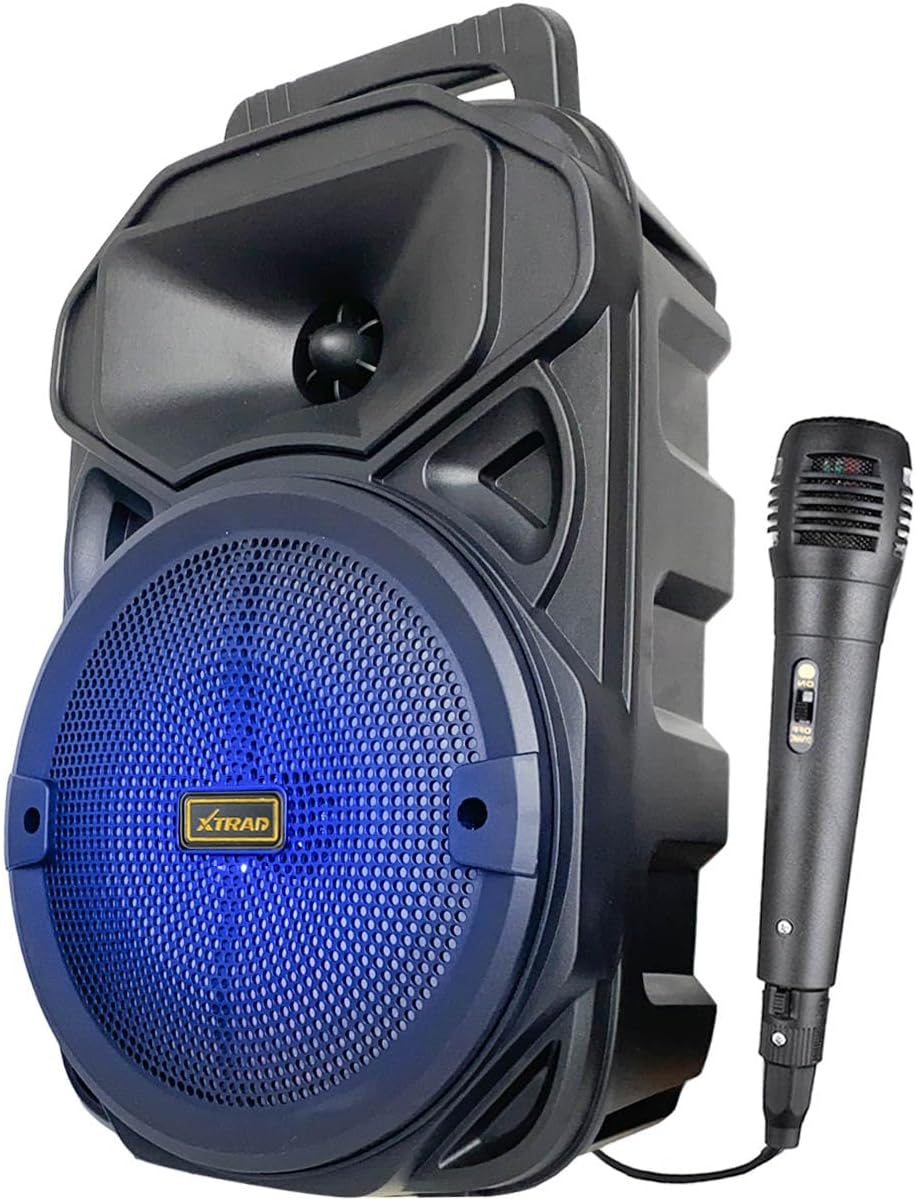 Caixa De Som Bluetooth Amplificada Com Microfone Portatil Potente Musica Karaokê (preto)