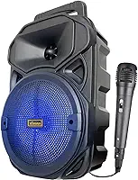 Caixa De Som Bluetooth Amplificada Com Microfone Portatil Potente Musica Karaokê (preto)