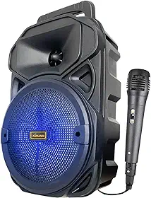 Caixa De Som Bluetooth Amplificada Com Microfone Portatil Potente Musica Karaokê (preto)