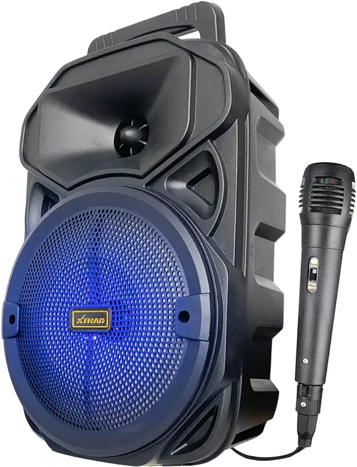 Caixa De Som Bluetooth Amplificada Com Microfone Portatil Potente Musica Karaokê (preto)