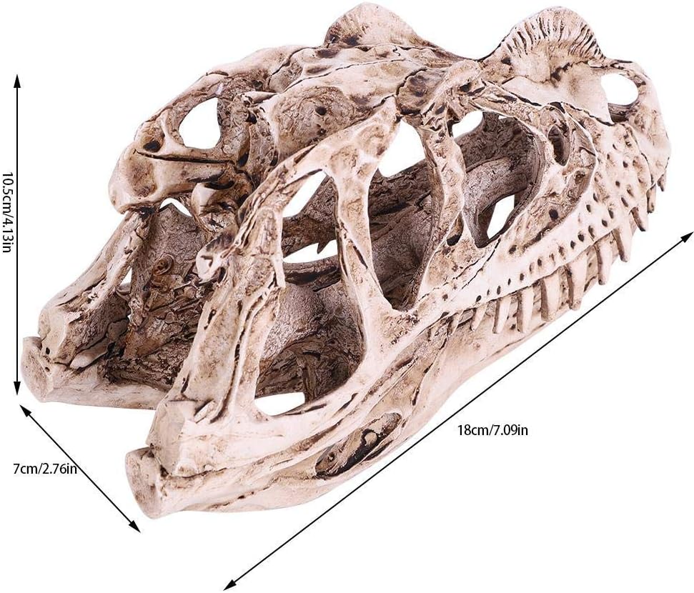 Fdit Retro Dinosaur Skull Model Replica Skeleton Figurine Collection Home Bar Party Decor