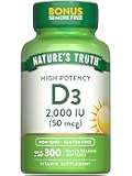 Nature's Truth Vitamin D3 2000 IU | 300 Softgels | High Potency Formula | Non-GMO & Gluten Free Supplement