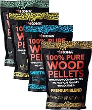 Kona All-Purpose Wood Pellets Variety Pack, Intended for Ninja Woodfire Outdoor Grill, Hickory, Oak, Premium Blend & Sweetwood Blend, 4, 2 lb Resealable Bags