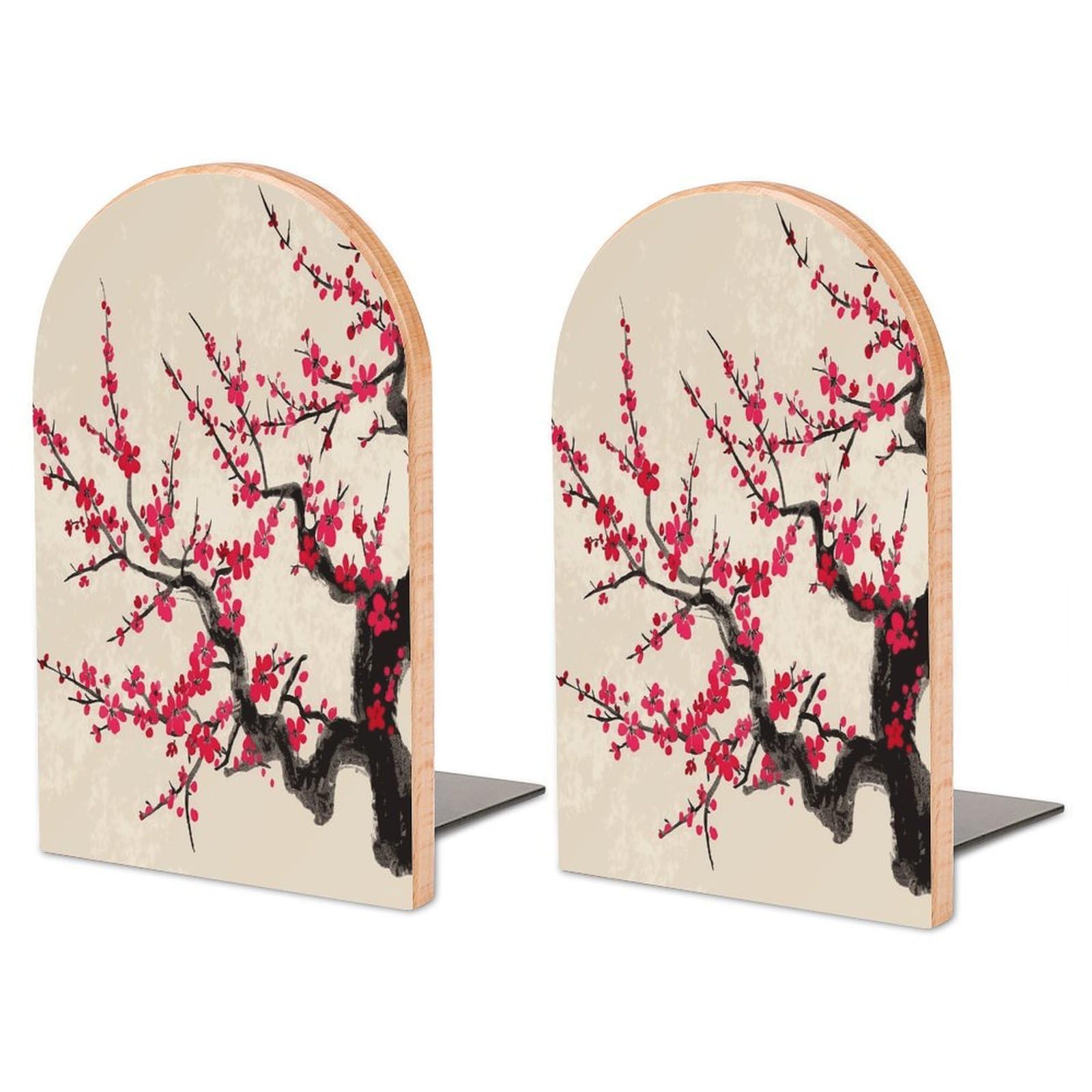 Sujetalibros de flores de cerezo japonés evita caída de libros en estanterías