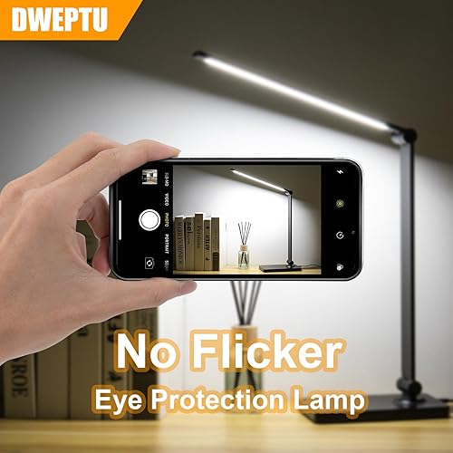 Miniatura 4 de Lámpara de escritorio LED de escritorio, lámparas de escritorio para cuidado de los ojos, lámpara de oficina regulable con puerto USB, control