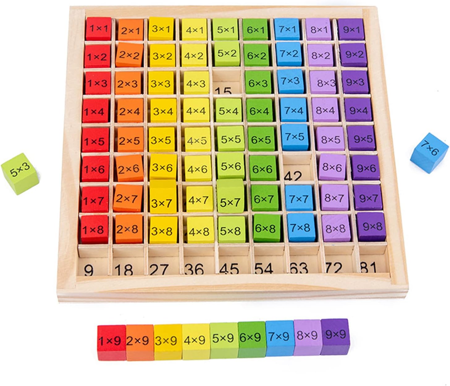 1x1 Multiplication Board Wood Calculation Board, Numbers Learning for