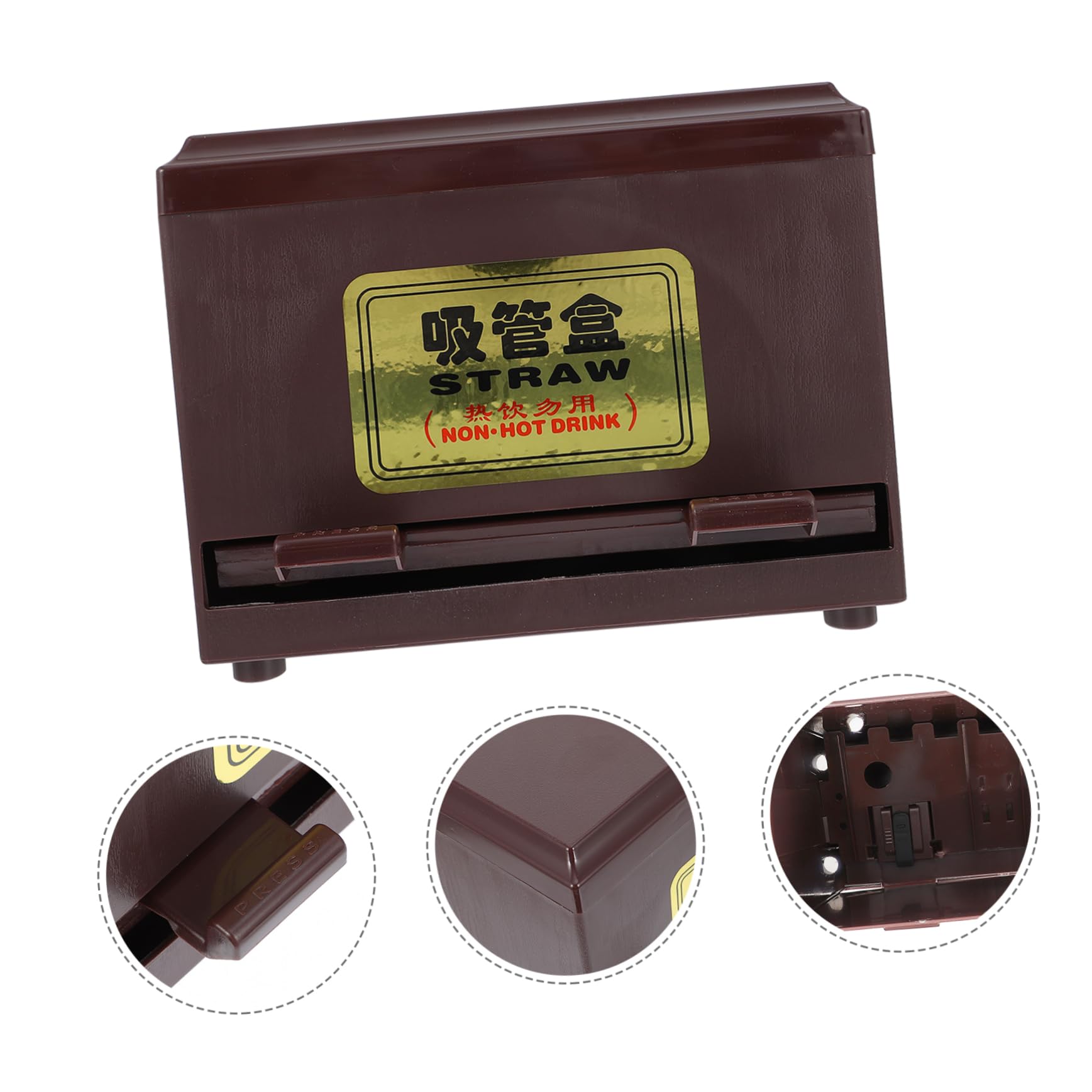 SOLUSTRE Straw Box Straw Storage Case Non-slip Base Adjustable Outlets for Restaurant Use