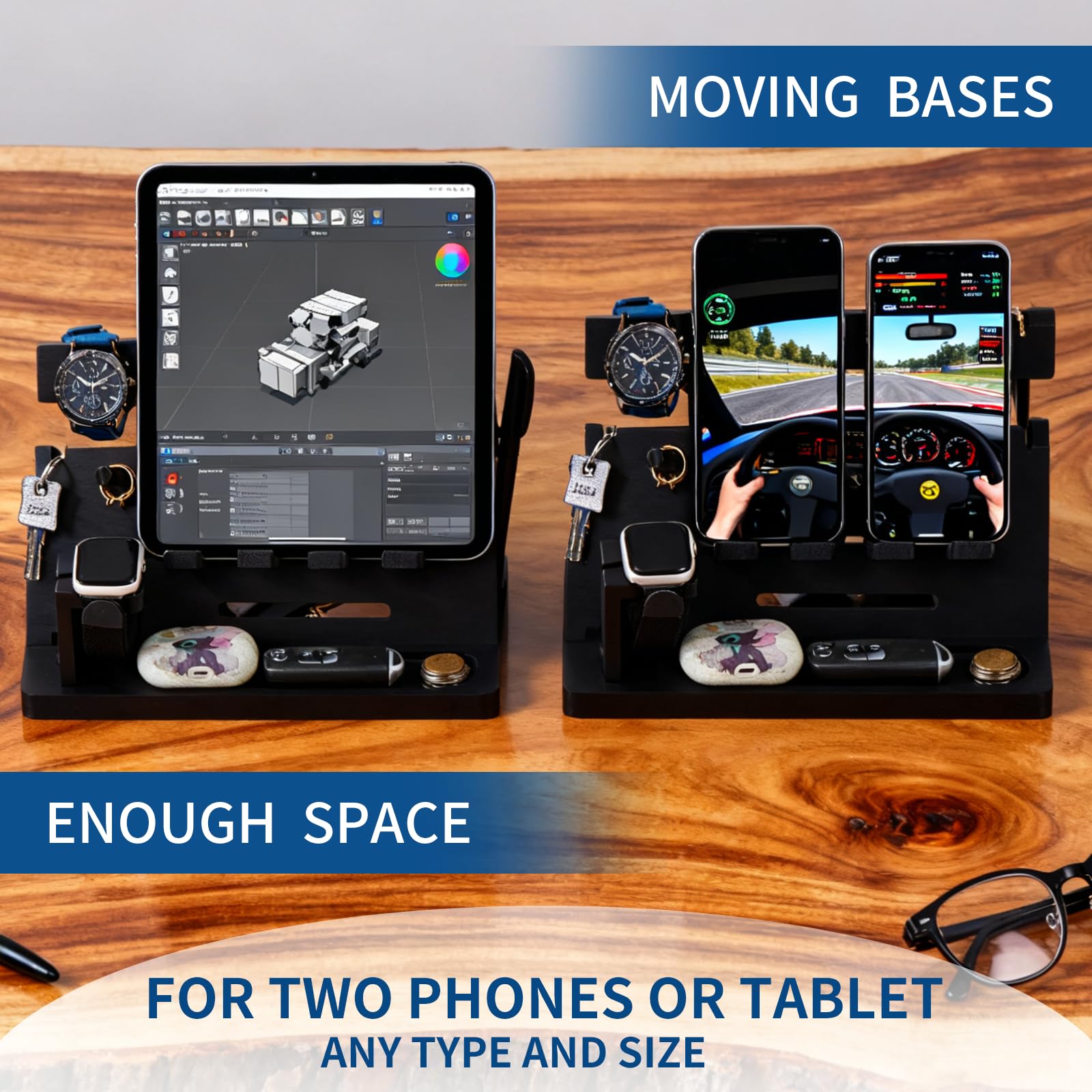 ELEVAT Geschenken voor Mannen Kerst Houten Telefoon Docking Station