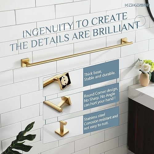 Vista 57 de KOKOSIRI Toallero de 16 pulgadas para baño, cocina, inodoro, acero inoxidable de níquel cepillado B4005BR-L16