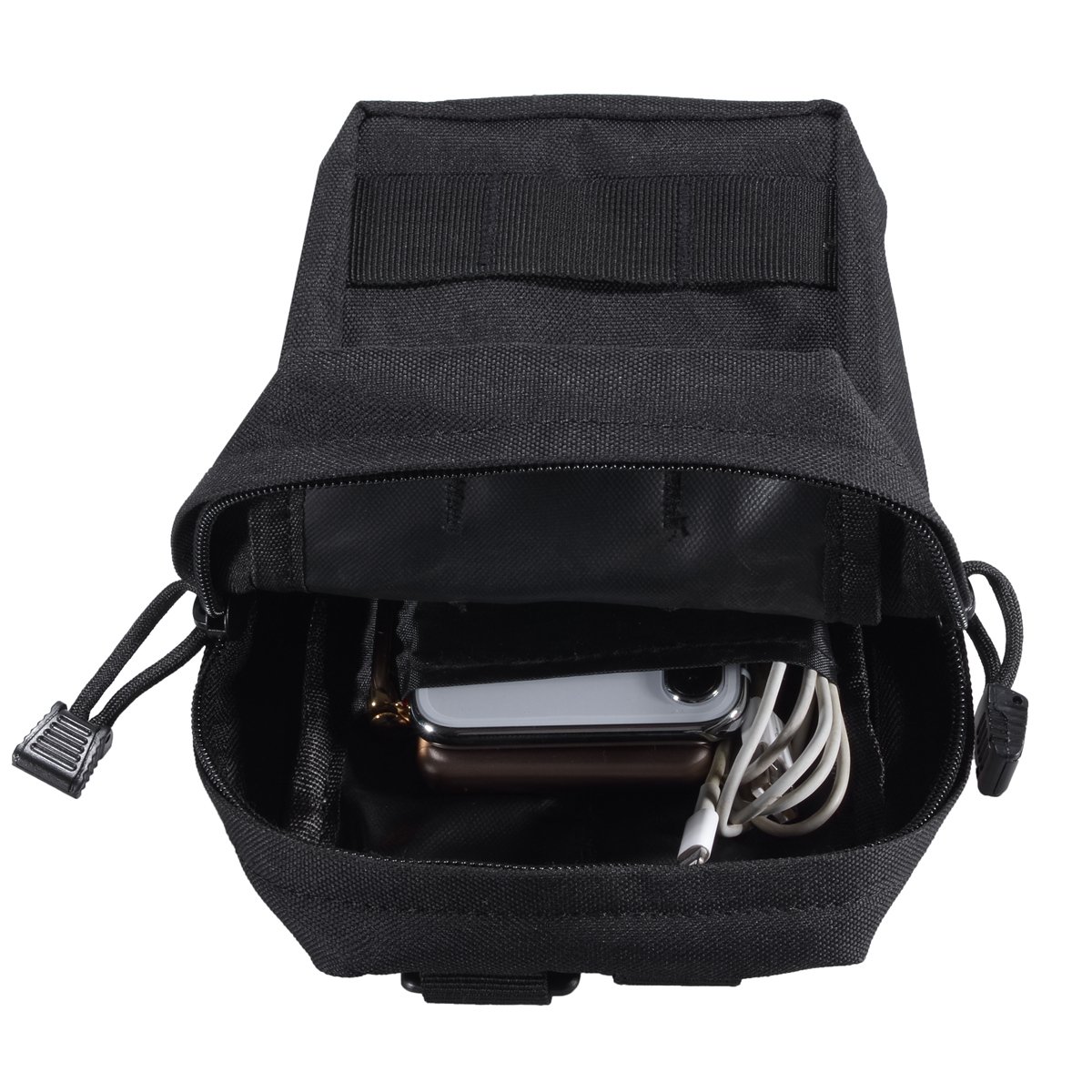 Molle Sacchetti – Tattico Compact Resistente agli schizzi d'acqua Multiuso EDC Utility Gadget Gear Appeso Borse vita Belt Fondinein Nylon, Nero