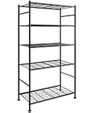Storage Shelves - 5 Tier Shelf Organizer, Heavy Duty Garage Shelving Unit with Leveling Feet, Stable Metal Shelves Organizer for Pantry, Kitchen and Closet, 33.0