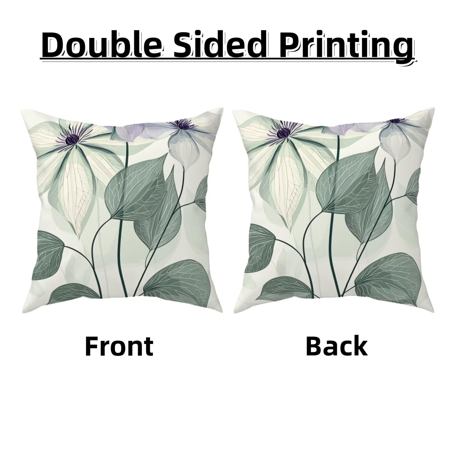 Juego de 4 Funda Cojin Verde 80x80 cm, Fundas Cojines Sofa Flor, Decorativos Cojines para Sofa, Decorativos Cojin de Terciopelo con Cremallera Oculta para Decorar Sala de Estar Cama Silla Coche R-24