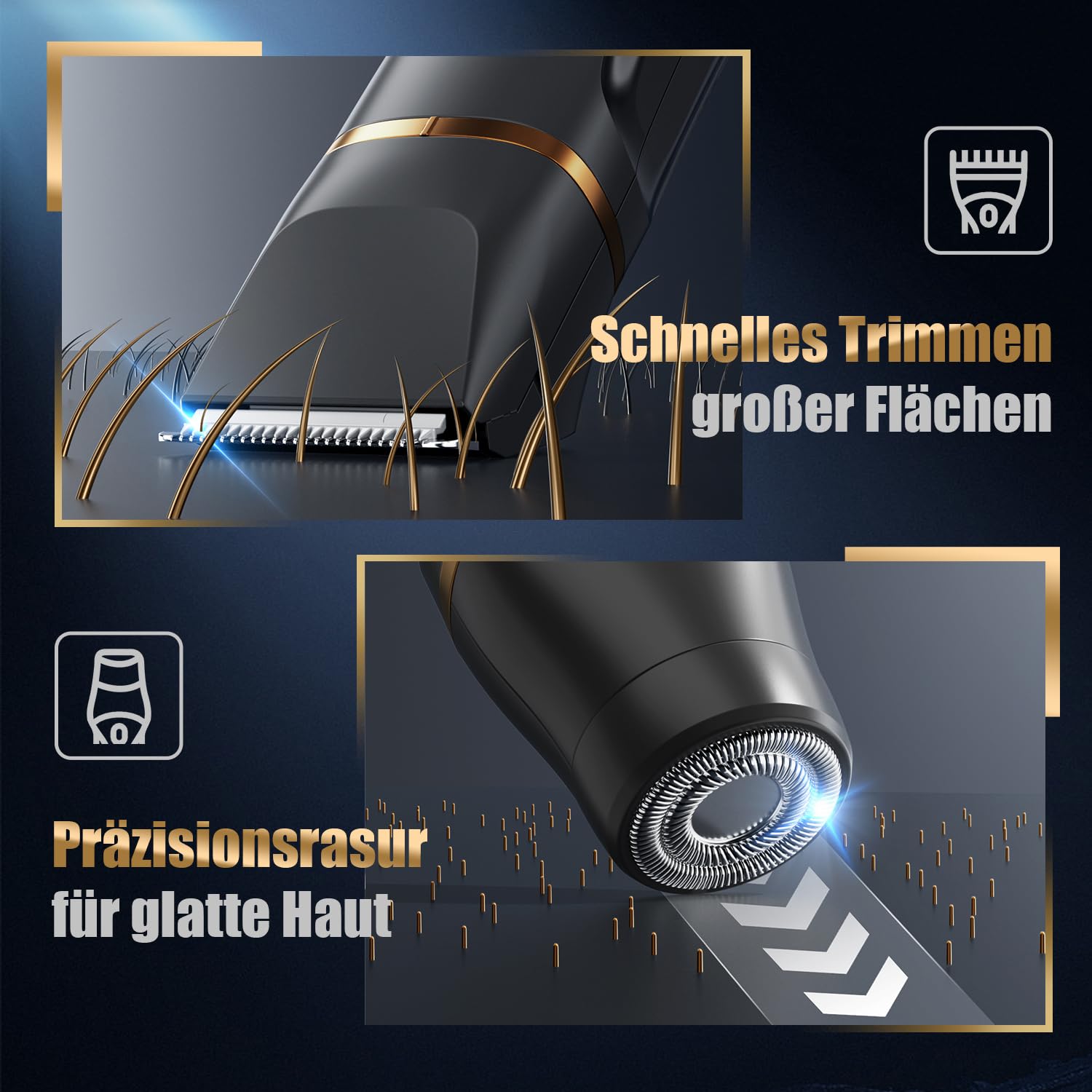 Intimrasierer für Frauen, Rasierer Damen Intimbereich Sanft, 2 in 1 Elektrischer Damenrasierer, Bikini Trimmer für Körper & Gesichtshaare Bräutigam Wasserdicht, Damen Rasierer, Präzisions-Trimmer