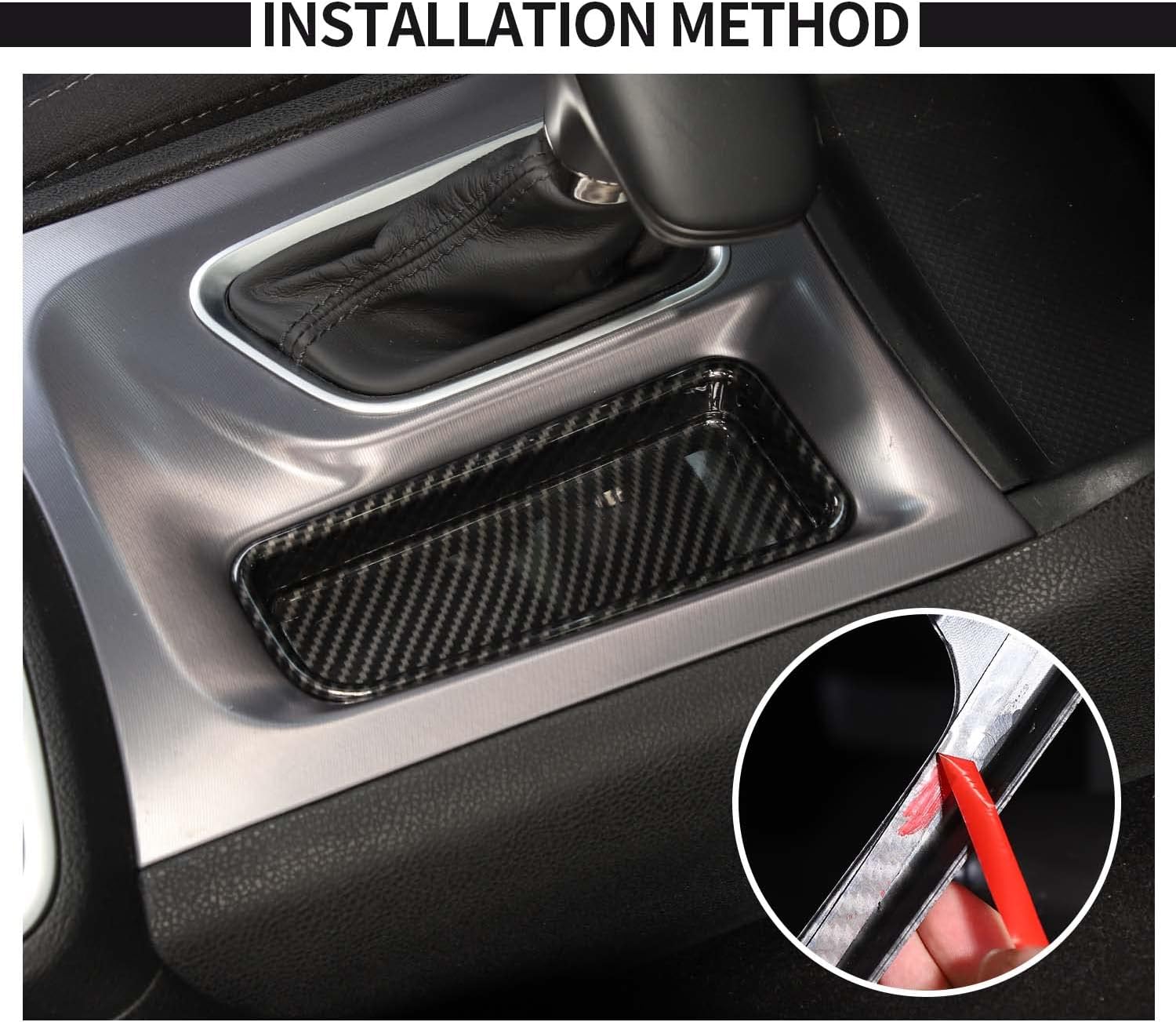 Voodonala Carbon Fiber Center Console Gear Shift Storage Box Trim Compatible with Dodge Charger 2015-2021