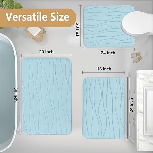 Miniatura 92 de Buganda - Alfombra de baño de espuma viscoelástica 24x16, tapetes de baño extra suaves y absorbentes, antideslizantes y lavables a máquina para el