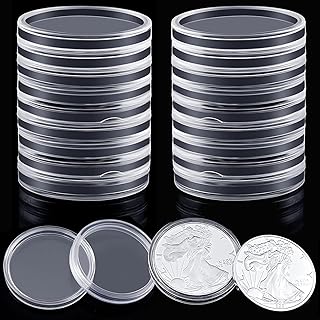 41mm Coin Capsules, 40 Pieces Silver Dollar Coin Holders, Round Plastic Coin Case for Collectors, Coin Storage for Collector