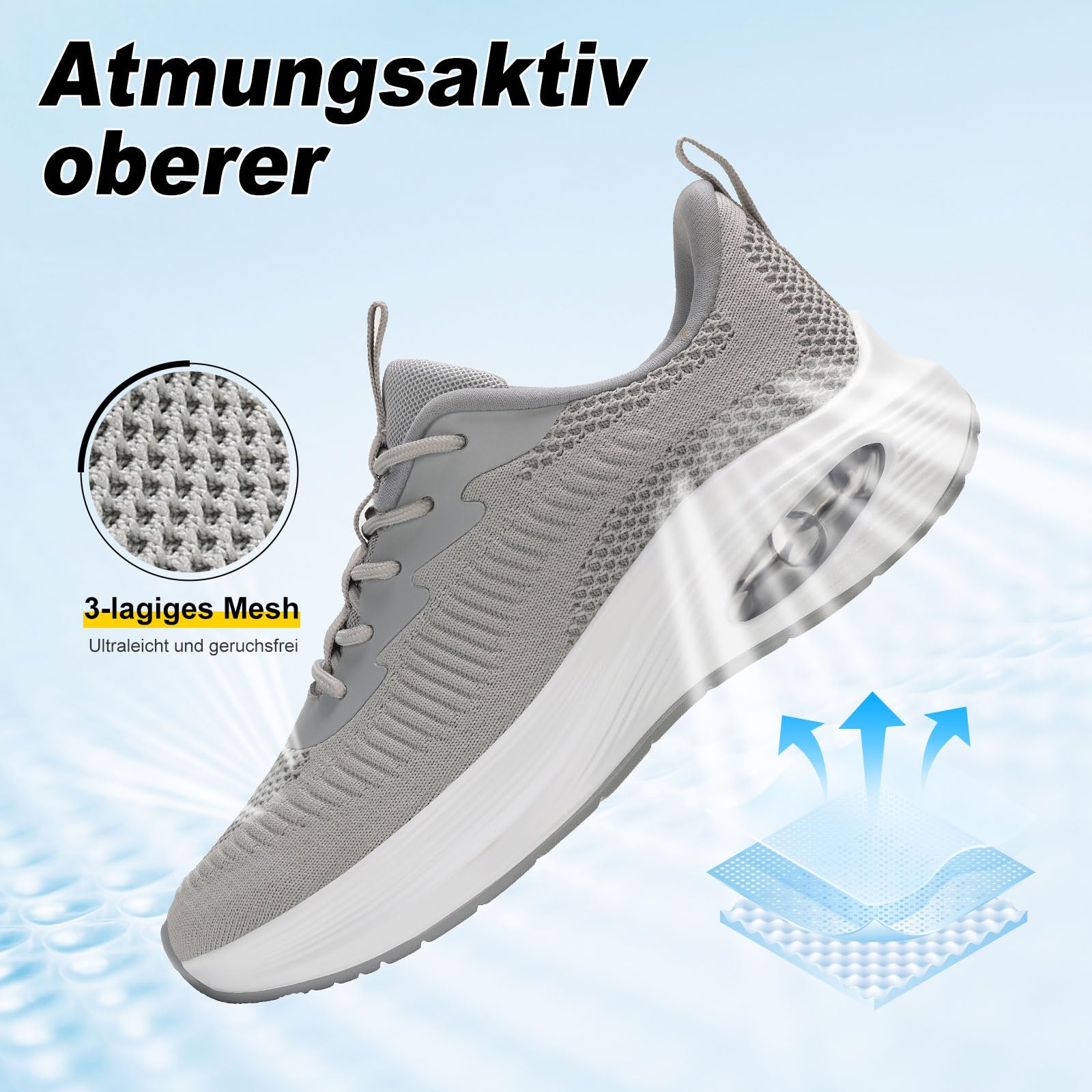 ZYEN Damen breite füße Schuhe, luftgepolsterte extra breite Schuhe, atmungsaktive Sportschuhe, leichte und Bequeme Damen-Laufschuhe, Sneaker für das Training im Fitnessstudio