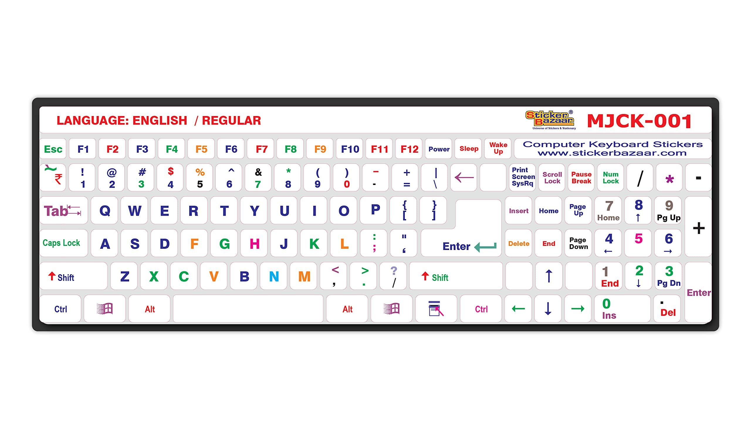 See full amazon price history chart for STICKER BAZAAR English/Regular Keyboard Sticker Small Size Pack of 2 for Computer/Laptop, Self Adhesive and Easy to Peel White Background with Coloured Lettering STICKER BAZAAR English/Regular Keyboard Sticker Small Size Pack of 2 for Computer/Laptop, Self Adhesive and Easy to Peel White Background with Coloured Lettering (B09Q673HKV) Amazon Price History, Amazon Price Tracker