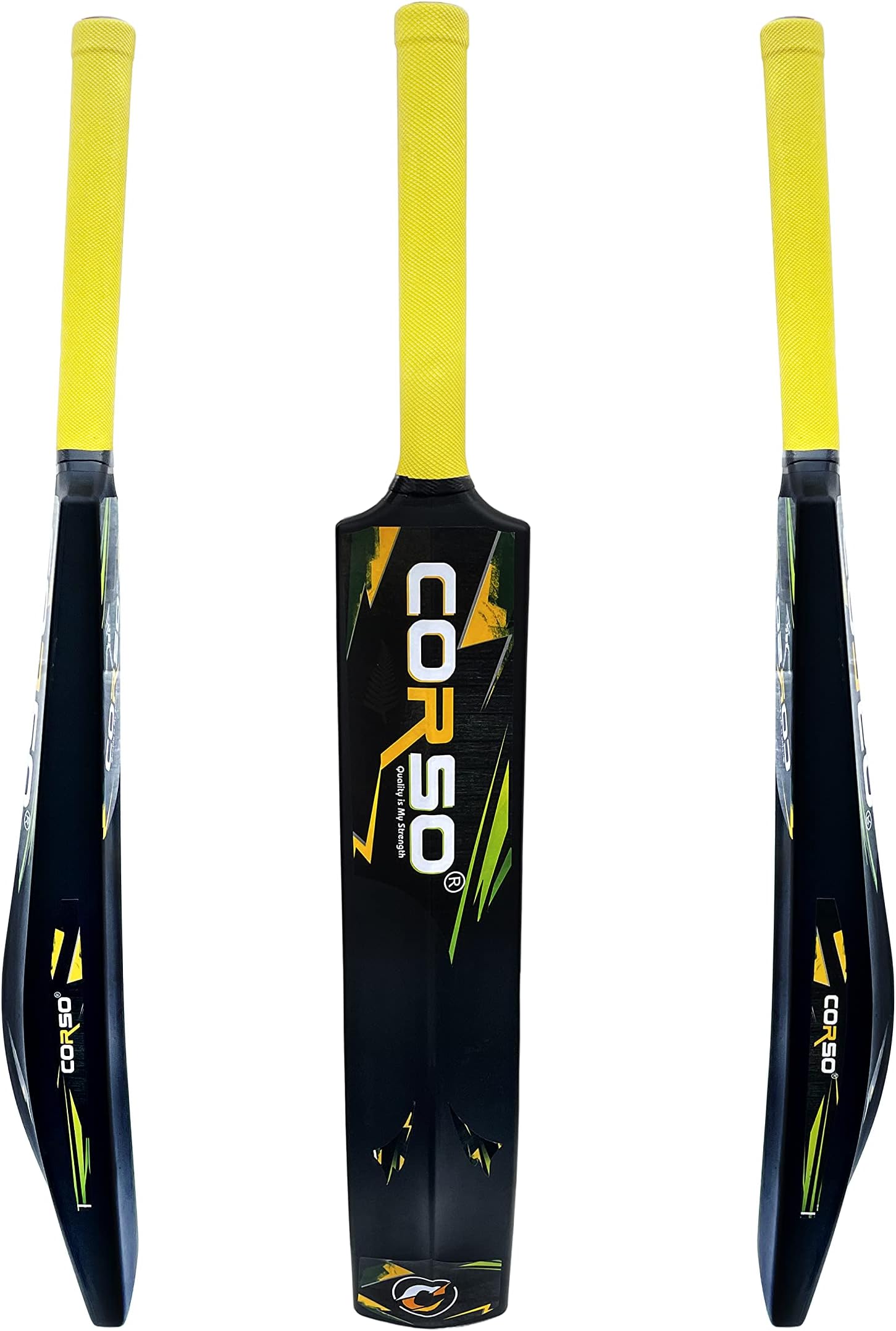 CORSO SPORTS & FITNESS Plastic Bat, Plastic Cricket Bat Hard Plastic, Double Blade Plastic Bat for Tennis and Wind Ball, Full Size Cricket Bat (Size 8)