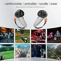 Vista 2 de Hibloks Upgraded Controller Grips Cover Compatible with MetaOculus Quest 3 Accessories,Silicone Cover with Non-slip Texture, Thumb Massage Design
