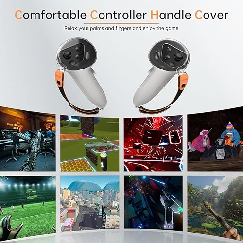Miniatura 2 de Hibloks Upgraded Controller Grips Cover Compatible with MetaOculus Quest 3 Accessories,Silicone Cover with Non-slip Texture, Thumb Massage Design,