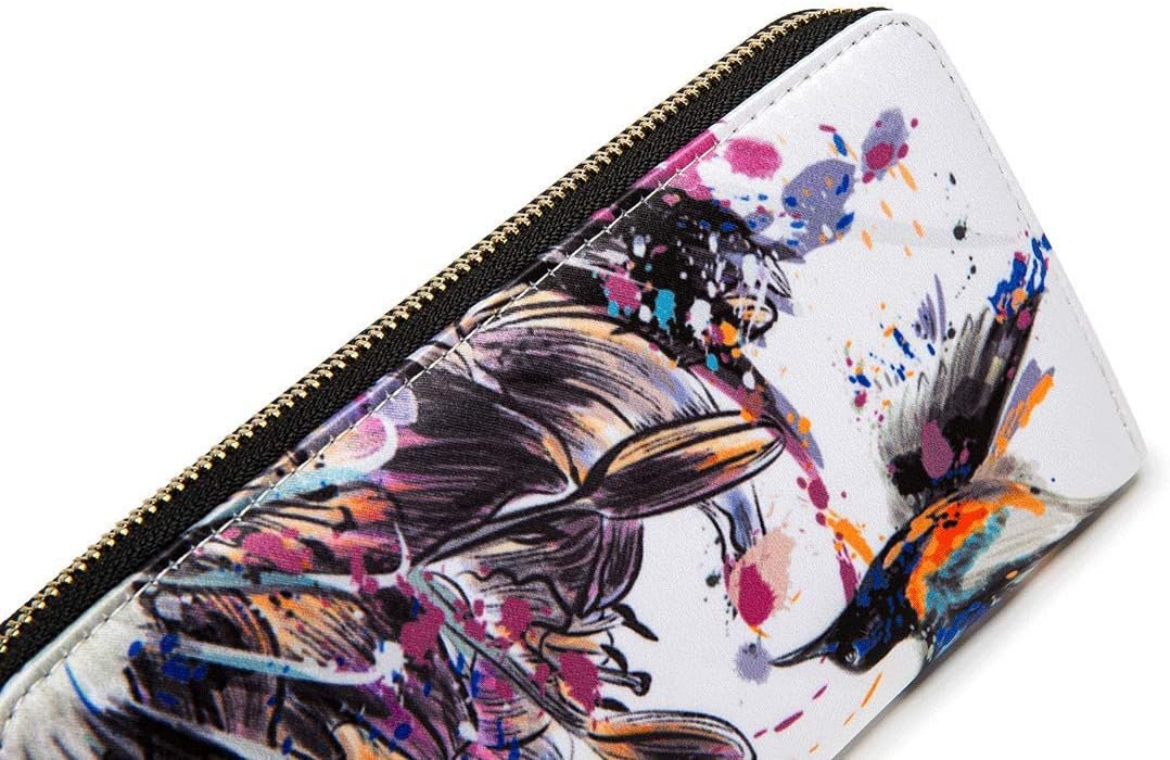 Women Wallet Card RFID For Womens Holder Blocking Credit Small Zipper Purse Pocket Bifold Slim Coin ID Ladies Wristlet Clutch Large Capacity Window Case Travel Zip Women's - Image 5